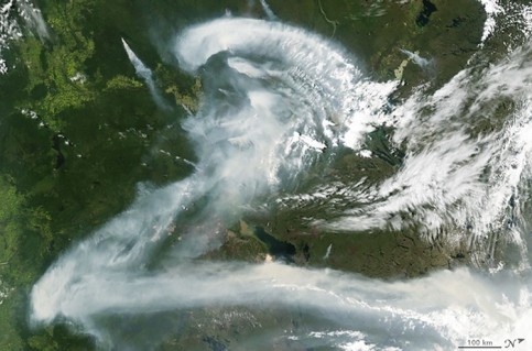 Letter Z: wildfire smoke over Canada