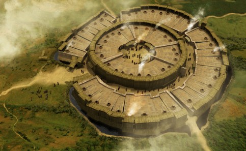An Artists rendering of the Original structure at Arkaim