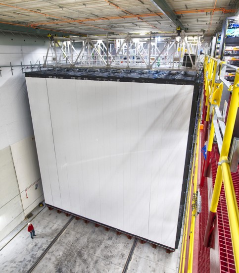 The NOvA experiment contains 28 detector blocks 51 feet tall and 51 feet wide, in Minnesota. The 503-mile trip from Fermi National Accelerator Laboratory in Illinois takes a neutrino 2.7 milliseconds. Fermilab