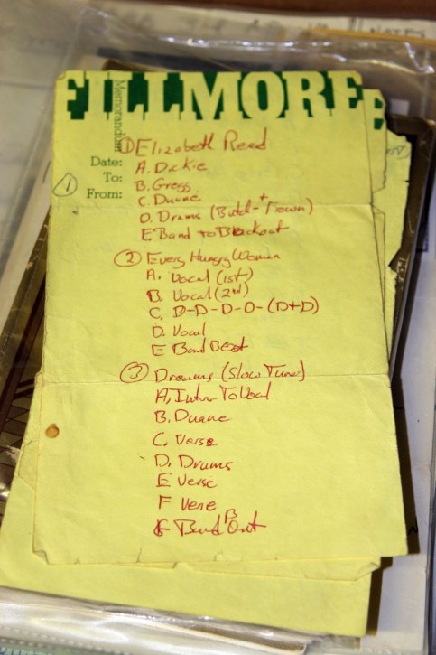 A set list from the Allman Brothers Band's famous 1971 performance at the Fillmore East. Dorie Turner/AP 