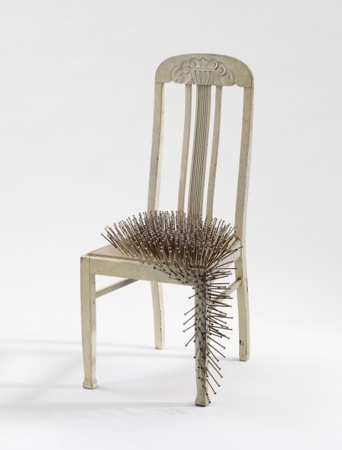 “Untitled”, 1965. Nails and dispersion on chair (height 108 cm). Private collection, Germany.